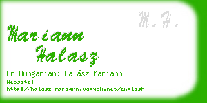 mariann halasz business card