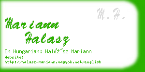 mariann halasz business card